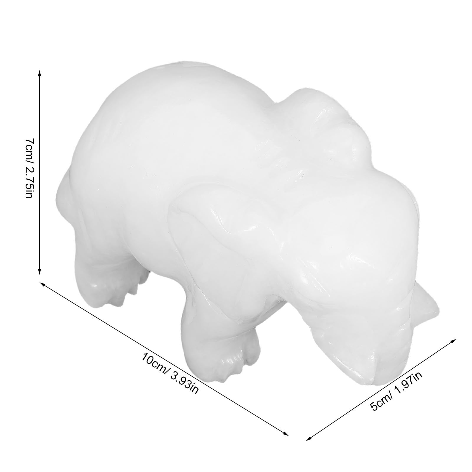 PACKOVE Escultura de Elefante de Jade Tallada y Amuleto de Buena Suerte Figura Decorativa Adorable Estatua de Animal Coleccionable para Hogar