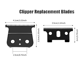 2 Pcs Replacement Blades Compatible with Andis 04710 and Andis 04521 hair Trimmer Compatible with Andis T Outliner & GTX Trimmer(Black)
