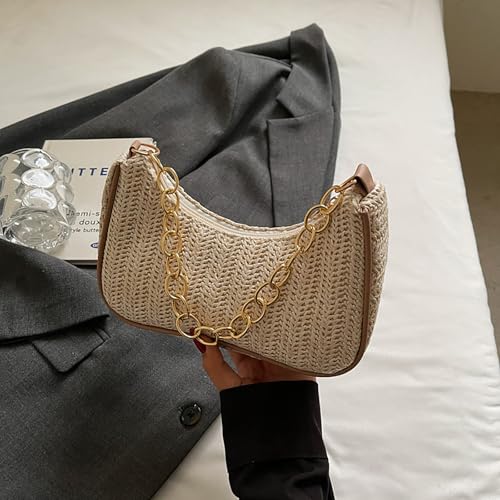 Straw Beach Bag for Women,Beach Shoulder Purse Crossbody Straw Handbag Tote Bag for Travel Picnic Vacation Summer Accessories3