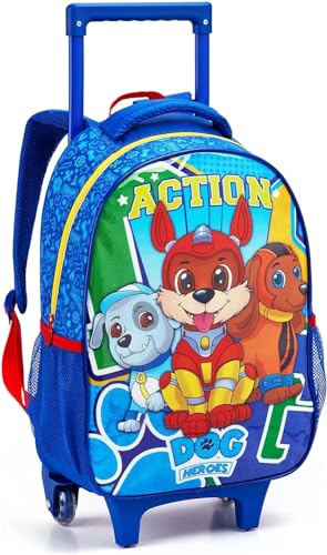 KIT MOCHILA RODA SEANITE INFANTIL +LANCHEIRA+ESTOJO DOG HEROES SORT