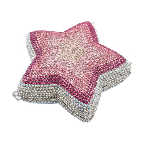 Image of Women Rhinestone Star Shape Clutch Purse Unique Crystal Evening Bag Luxury Chain Handbag for Wedding Cocktail Party | Rhinestone