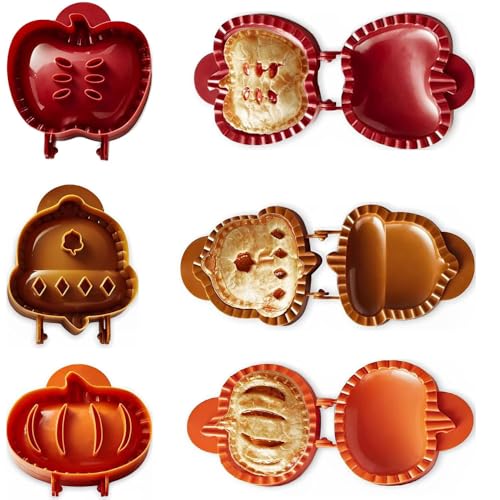 Holiday Mini Pie Mold, Hand Pie Press Mold Maker for Baking, Party Potluck Hand Pie Molds, Pumpkin Cookie Cutters, for Festivals and Parties(3PCS)