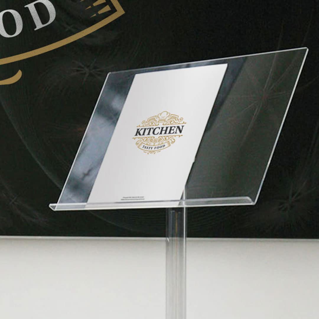 Danieli | Espositore Pubblicitario da Terra a Leggio con Reggilibro Formato A3 Orizzontale Aperto. Espositore Completamente in Acrilico Trasparente per Brochure, Depliant, Cataloghi e Menu