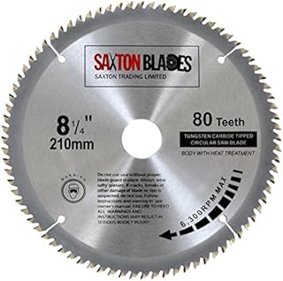 Saxton TCT Kreissägeblatt Holz Sägeblatt 210 mm x 30 mm x 80zReduzierringe für Festool, Dewalt, Bosch, Makita