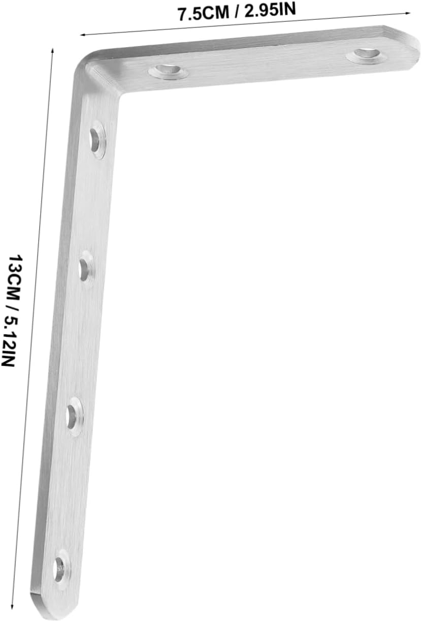 10pcs Brackets Stainless Steel Farmhouse Shelf Brackets Screws Heavy Duty for Garage Shelves