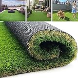 1.77' Ultra-Dense Artificial Grass 1 X 10 Feet, Realistic Soft Fake Turf with Drainage Holes, Lush Synthetic Lawn for Dogs, Pets, Yard, Patio, Garden Indoor & Outdoor Areas