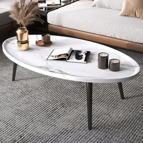 Table basse ovale peu encombrante avec pieds solides pour séjour