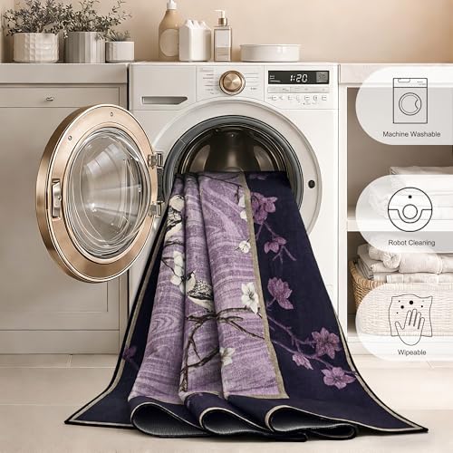 Tapete Foxmas morado 121x182 cm estilo oriental lavable miniatura 7