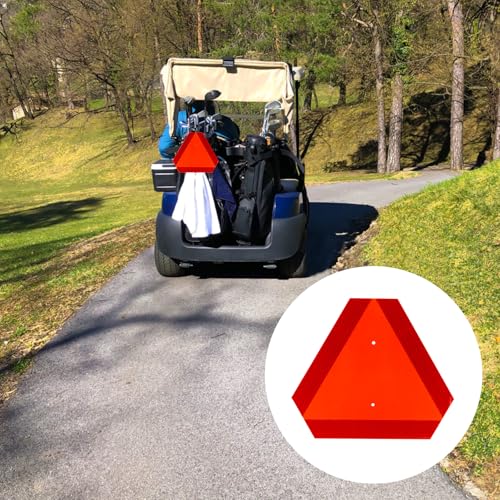 Image of 2 Sets Aluminum Slow Moving Vehicle Triangle Sign | Slow Sign Warning Triangles with Mounting Bracket, Slow Moving Vehicle Sign for Tractor Maintenance Vehicles Golf Carts Farm