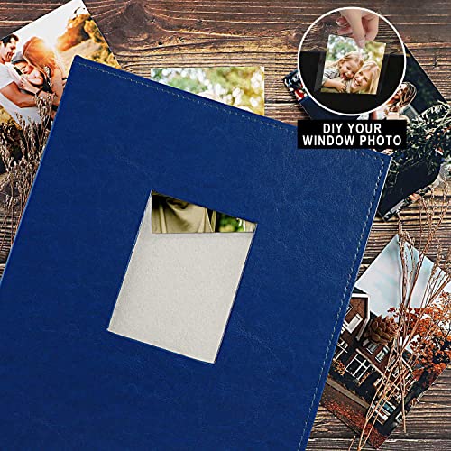 Image of Ywlake Photo Album 4x6 400 Pockets, Leather Photo Albums Holds 400 Vertical Pictures Only Blue