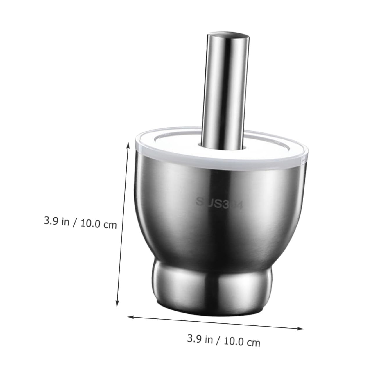 Small Stainless Steel Mortar and Pestle with Non-Slip Base and Cover Heavy-Duty Spice Bowl for Garlic and Seeds Easy to Clean Kitchen Tool