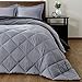 downluxe Queen Comforter Set - Black and Grey Comforter Set Queen, Soft Bedding Sets for All Seasons -3 Pieces - 1 Comforter (88
