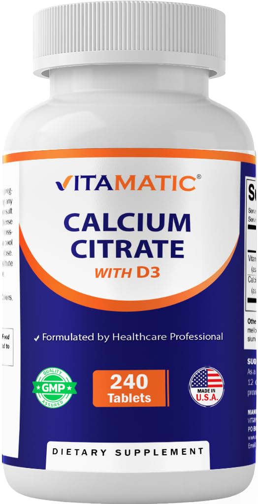 Vitamatic Calcium Citrate with Vitamin D3 – 240 Tablets