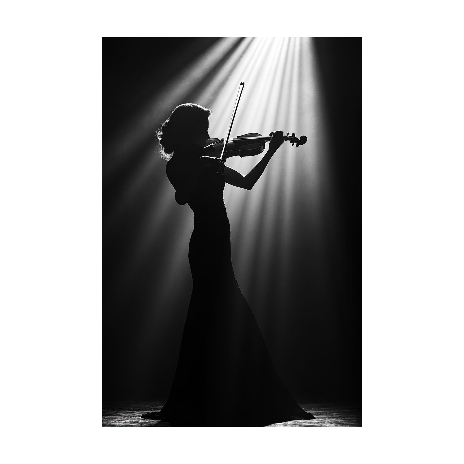 TERUEA Funny Bathroom Wall Decor Poster Violin Player Woman Silhouette Canvas Prints Wall Art Pictures Artwork for Bedroom Home Decor(Black)-40x60cm Unframed