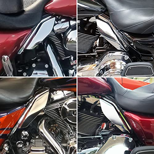 Benlari Chrome Mid Frame Air Deflectors Heat Shields Deflector 2009-2023 Compatible For Harley Davidson Touring Street Glide Road Glide Electra Glide Road King Ultra Limited Tri Glide Cvo #TOP5