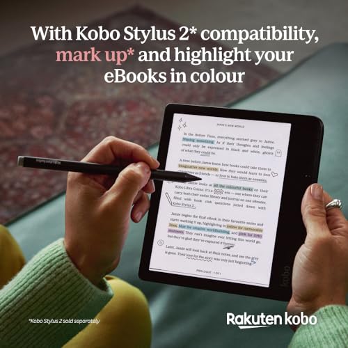 Kobo Libra Colour | Ereader | 7” Glare-Free Colour E Ink Kaleido™ 3 Display | Dark Mode Option | Audiobooks | Waterproof | (White) - 3