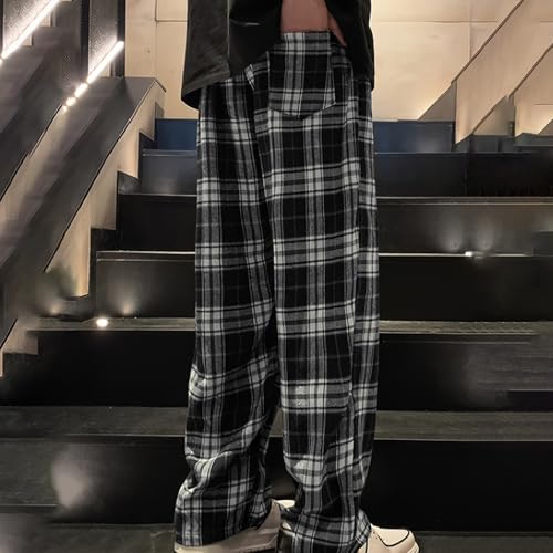 Mens Plaid Christmas Pajama Pants Baggy, Fleece Christmas Pajama Pants with Pockets Loose Sleepwear Straight Leg Sweatpants2