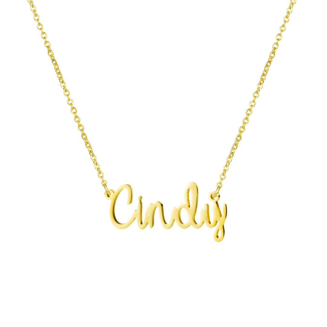 AwegiftPersonalized Name Necklace 18K Gold Plated New Mom Bridesmaid Gift Jewelry for Women