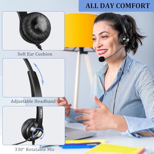 Auriculares telefónicos RJ9 para puestos de atención al cliente y centralitas 5