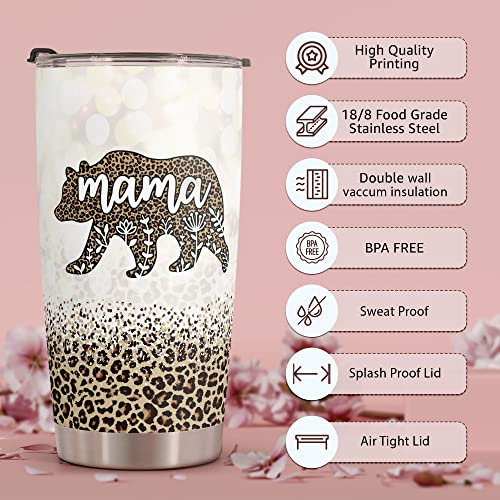 Macorner Mothers Day Gifts - Birthday Gifts For Mom Nana & Mothers Day Gifts From Daughter Son - Mom Gifts Mother's Day Christmas Gifts For Women Mom Grandma - Stainless Steel Bear Tumbler 20Oz #TOP2
