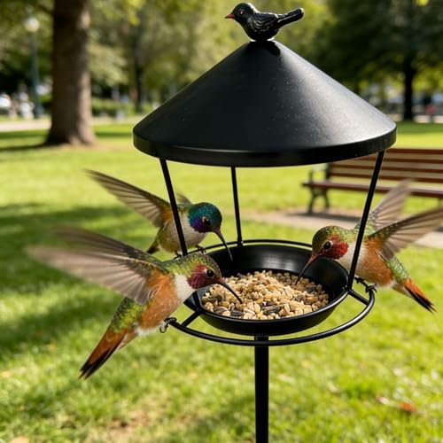 Mangeoire à oiseaux résistante aux intempéries pour grands espaces verts