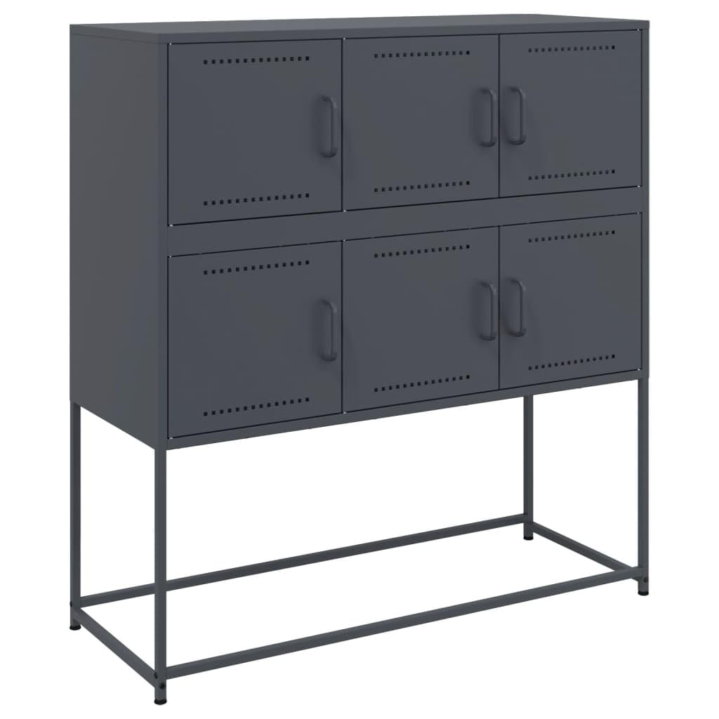 vidaXL Buffet, Armoire avec Porte, Placard avec Rangement, Organisateur de Salle de Séjour Salon Maison Intérieur, Anthracite 100,5x39x107 cm Acier