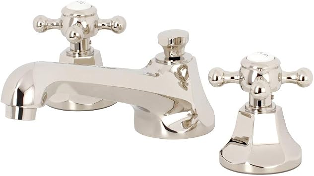 Kingston Brass KS4466BX Metropolitan Widespread Bathroom Faucet, Polished Nickel, 8 x 5.56 x 3