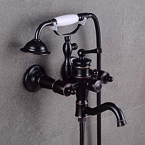 Ensembles de robinets de douche encastrés noirs et chromés