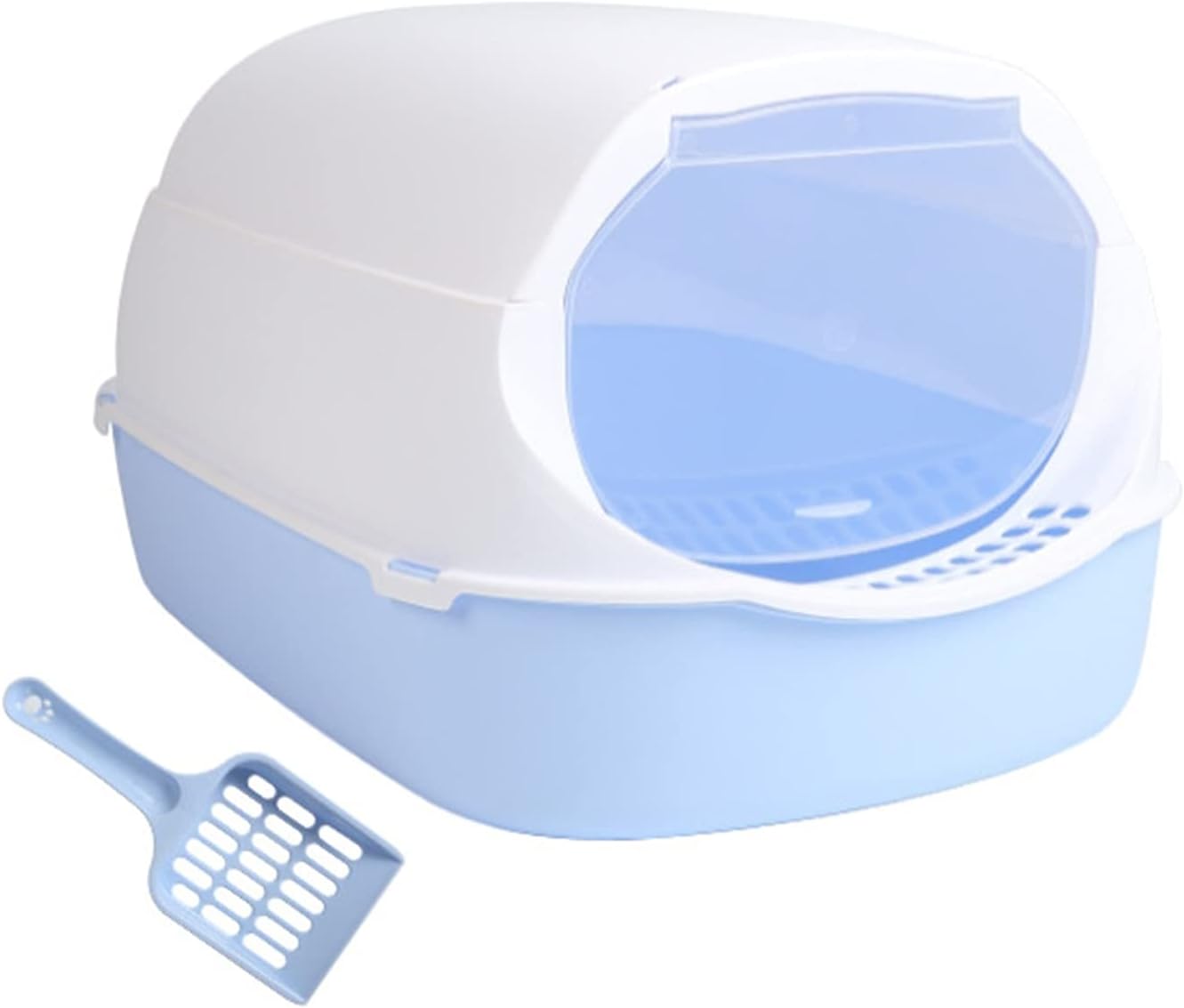 Pet Supplies Closed Cat Litter Pan Detachable and Washable FoldingMultifunctional Covered Cat Toilet Sand Leaking Pedal Design Cat Litter Pan (Green)