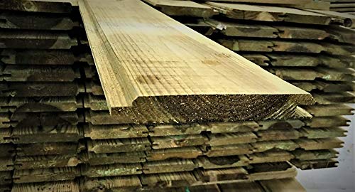 ITALFROM Perline Doghe in Legno di Pino Impregnate Qualità A/B Spessore mm 22x142 lunghezza 300cm