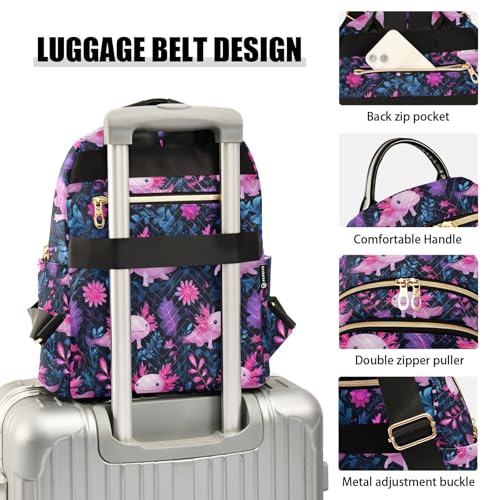 Image of ALAZA Cute Axolotl Animal Women Backpack Purse Ladies Fashion Shoulder Bag Daypack Travel Bag 10L