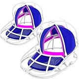 YEENOR Hat Washer Cage for Washing Machine - Baseball Cap Cleaner Rack, Ball Cap Washing, Dishwasher Safe, Perfect for Cleaning and Protecting Hats in Dishwasher (White 2Pack (Assembly))