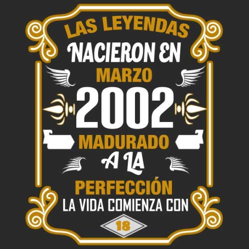 Las leyendas nacieron en Marzo 2002 Madurado a la perfección La vida comienza con 18 Libro de visitas fiesta de cumpleaños felicitaciones y noticias