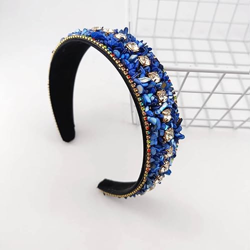 Miniatura 2 de Bandas de pelo suaves con diamantes de imitación más anchas, accesorios para el cabello, piedra de cristal grueso, diadema barroca de cristal para