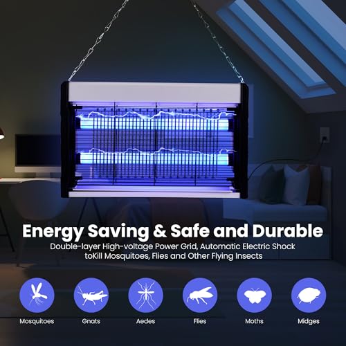 Lampada Antizanzare, Fly Zapper Da 3200 V, Insetticida Elettronico E Antimosche Per Giardini Domestici E Cucine Commerciali - 2
