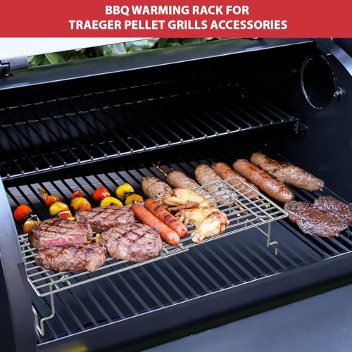 Image of Universal Griddle Warming Rack for Pit Boss Traeger Wood Pellet Smoker Grill, Adjustable Warming Rack for Weber Blackstone and More Tabletop Flat Rack