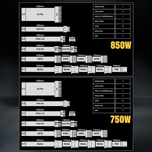 Alimentatore PC  BFG Gold 850W (80+ Gold) ATX 3.0 - Alimentatore - Immagine 7