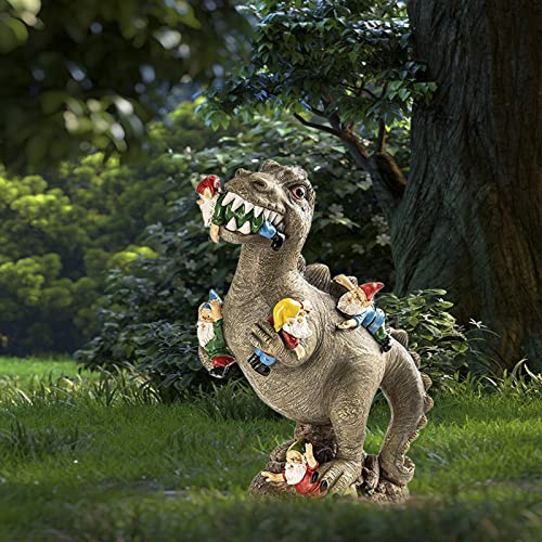 Ranoff Dinosaurier Essen Zwerge Gartenstatuen, Garten Dinosaurier-Skulptur, Resin Statue Skulptur Outdoor Yard-Kunst-Verzierung Rasen Dekoration (Small) Cover