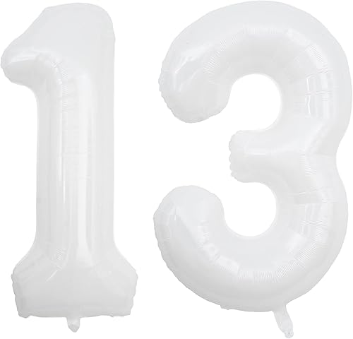 Globos grandes de 40 pulgadas de color blanco con 13 números gigantes de helio de aluminio grande 31 globo digital dulce 13 31 fiesta de cumpleaños