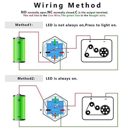 Mankk 19Mm Push Button Switch High Head Blue Led 12V Spst On/Off Domed Waterproof Black Stainless Steel Rear Lights 10A 24Vdc Pushbutton Switch, For Car Boat Truck G-L-19-02-Bk-Bu #TOP4