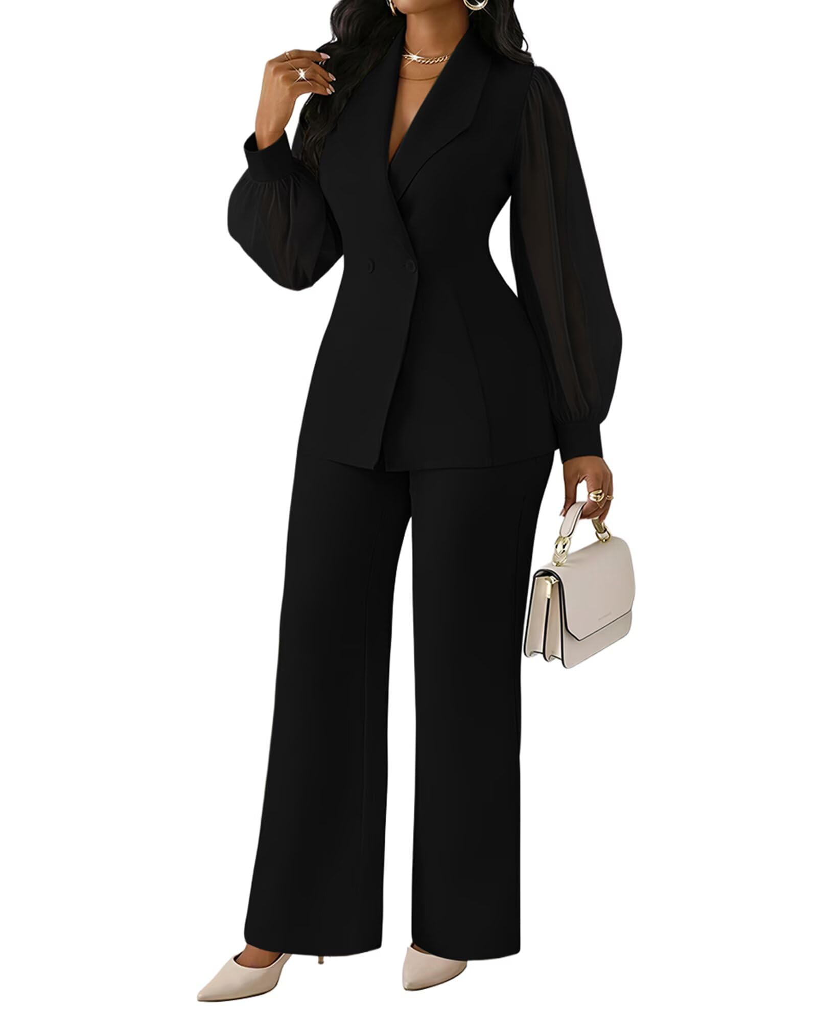 Women's Suits 2 Piece Set Business Casual Outfits