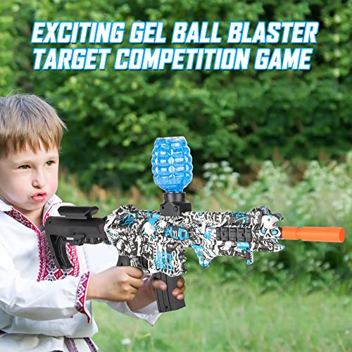 Patintics Gel Ball Blaster, Automatic Splatter Ball Blaster With 20000+ Non-Toxic, Eco-Water Friendly Beads, Blue #TOP3