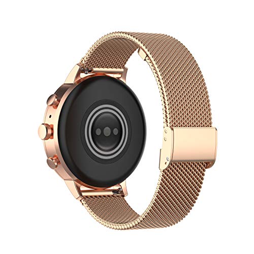 Chofit Bracelets compatibles avec Fossil GEN 6/Gen 5E, bracelet de rechange en acier inoxydable tissé pour montre intelligente GEN 6/Gen 5E 42 mm 44 mm (18 mm, or rose)