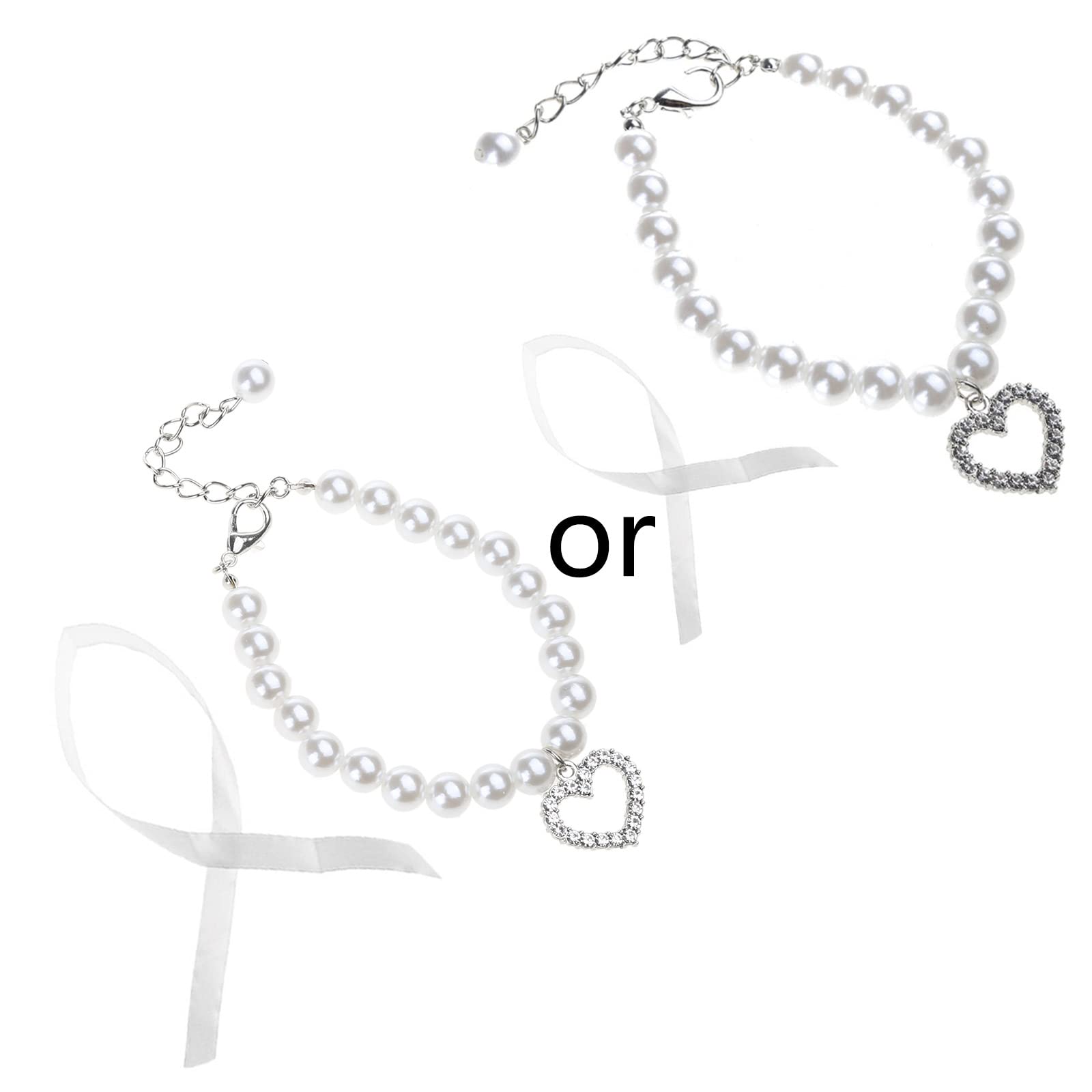 XISAOK Pet Dog Pearl Choker Pet Puppy Pearl Necklace Adjustable Dog Choker Pet Dog Halloween Costume Decoration Collar Size S/f