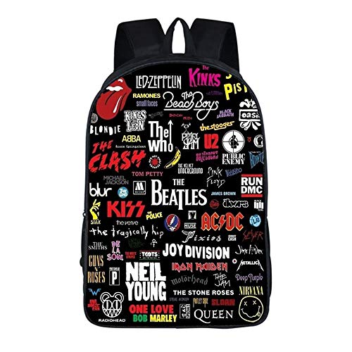 CJIUDI Rock Music: Mochilas Escolares Ligero Luminoso con Diseño De Anime Durable Impermeable