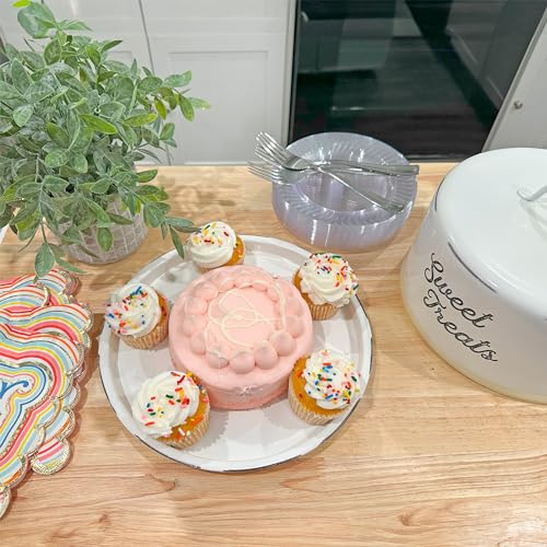 AuldHome-Enamelware-White-Cake-Cover-Rustic-Decorative-Cake-Plate-with-Domed-Lid AuldHome Enamelware White Cake Cover Rustic Decorative Cake Plate with Domed Lid