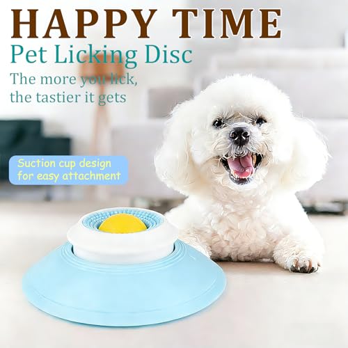 Schleckball Hund, Dog Licking Bowl, Schleckball für Hunde, Schleckkugel Hund, Leckspielzeug Hunds für Hunde und Katzen, Nonrutsch-Haustieranreicherungsspielzeug, Langeweile Reduzierer (blue2)