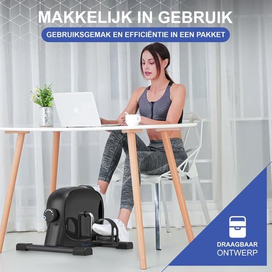 Duerté - Stoelfiets Bewegingstrainer - Bureau Fiets Trainer - Deskbike Fitness - Home Gym Mobiliteitstrainer en Beentrainer - met LCD monitor voor afvallen en Antislipmat - Afbeelding 5