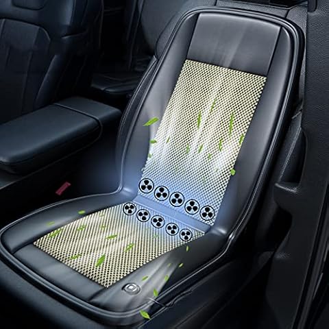 enweQVQ Cooling Seat Cushion Cover, Air Conditioned Seat Cover, Ventilated Seat Cushion with Built-In 10 Silent Fans, Smart Sensor Start And Stop, 15 Seconds To Cool Down Quickly,Apricot,24V Cover