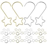 Lemonfilter 120Pcs Christmas Ornament Hooks Christmas Tree Hanger Hooks Star-Shaped Metal Ornament H
